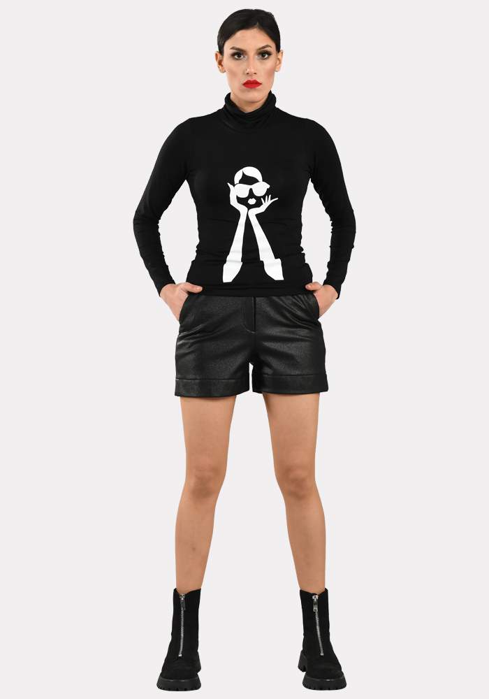 Famatex - Short façon cuir shine