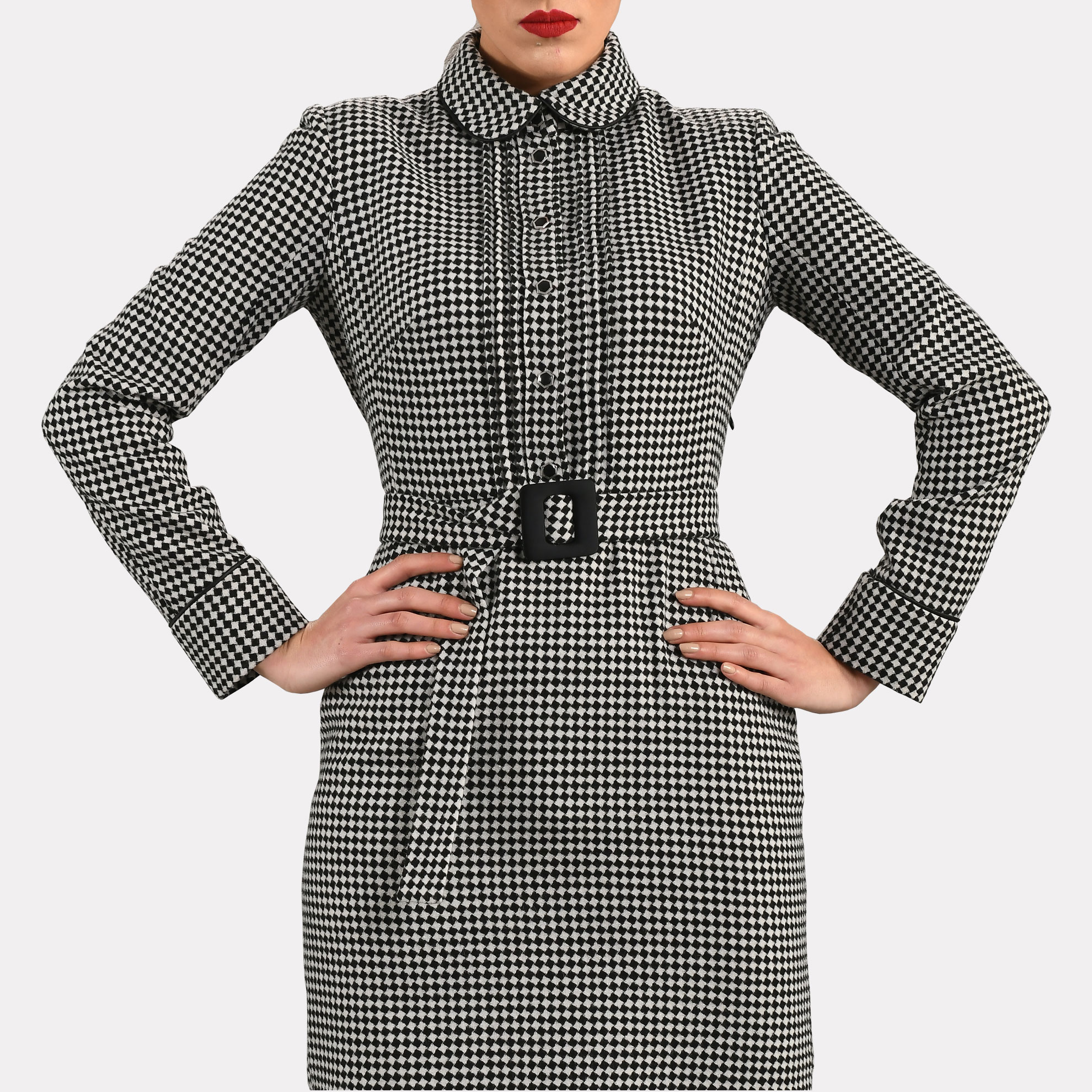 Famatex - Robe en lainage col claudine
